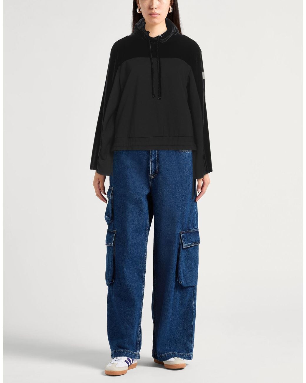 EA7 Black Sweatshirt Polyester, Elastane, Viscose, Polyamide