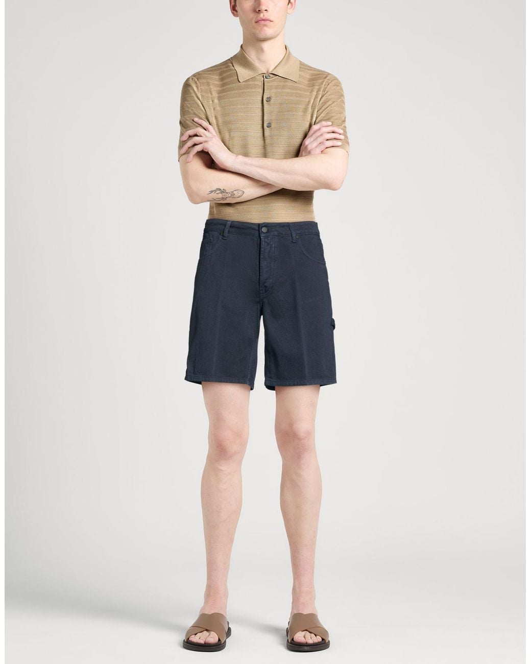Takeshy Kurosawa Blue Shorts & Bermuda Shorts Cotton for men