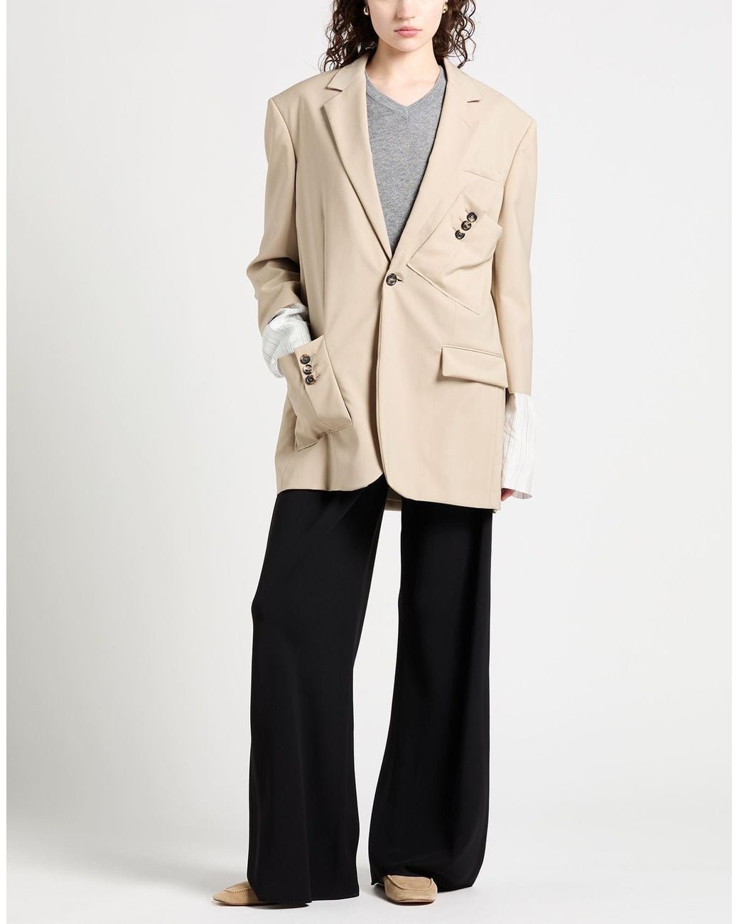 Moschino Natural Blazer Virgin Wool