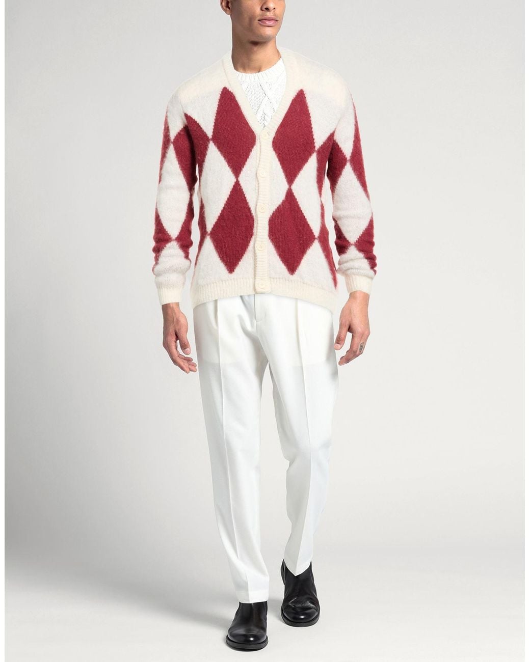 MARSĒM Red Cardigan Polyacrylic, Mohair Wool, Polyamide, Polyester for men