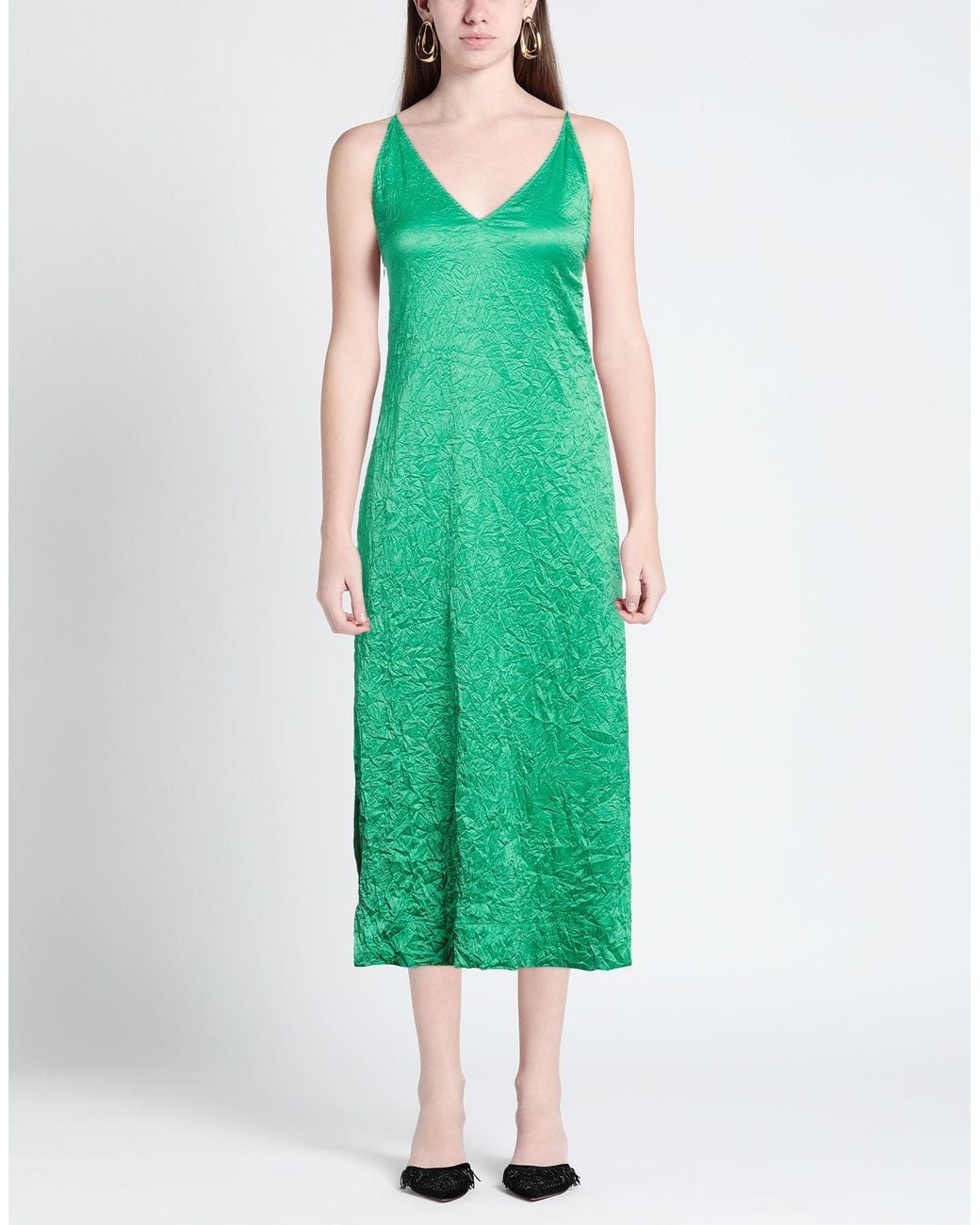 Ganni Green Midi Dress
