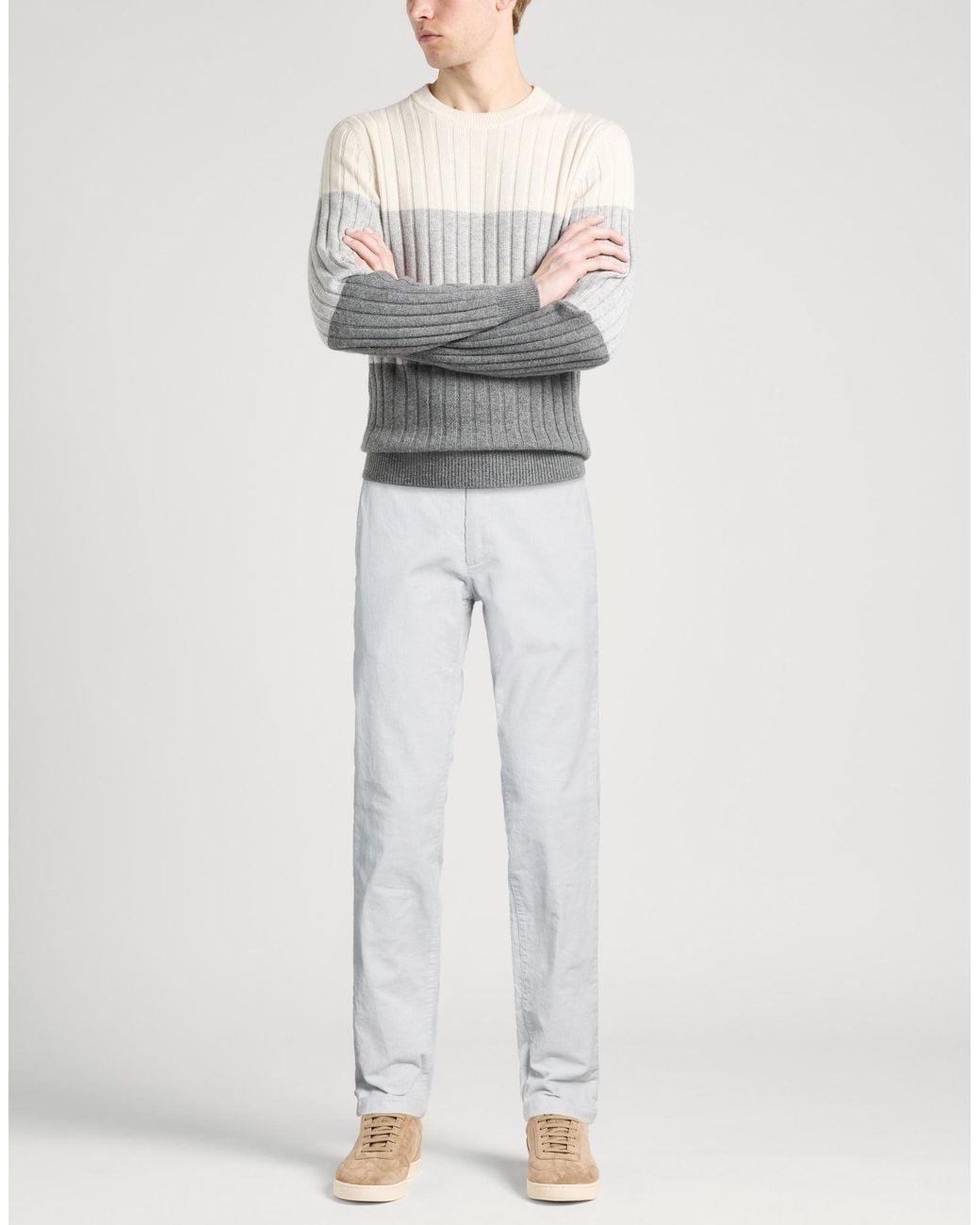 Theory Gray Light Pants Cotton for men