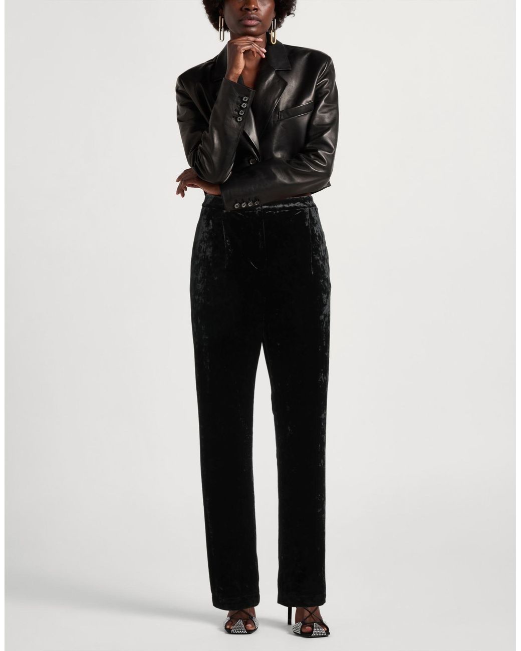 Patrizia Pepe Black Pants Polyester, Elastane