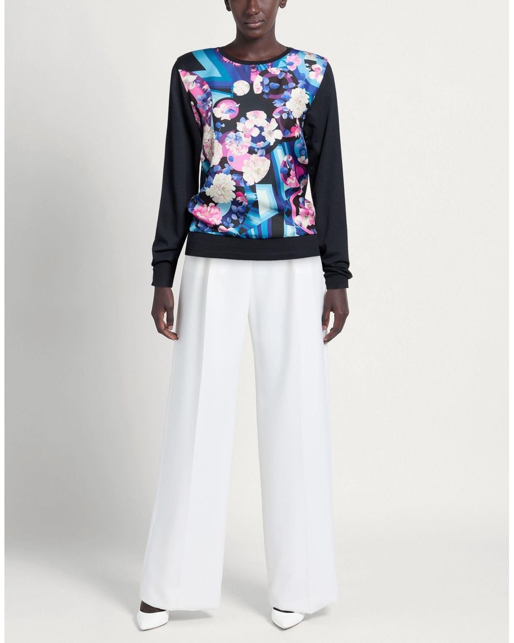 LEONARD Paris Blue Midnight Top Cotton, Modal, Silk