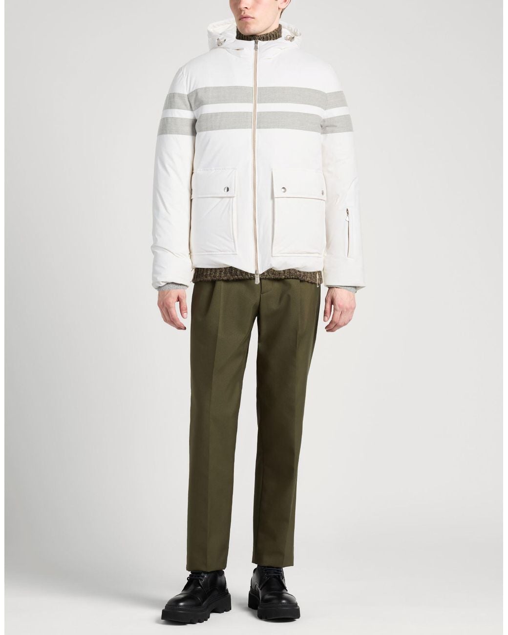 Eleventy White Puffer Polyamide, Rubber, Wool for men