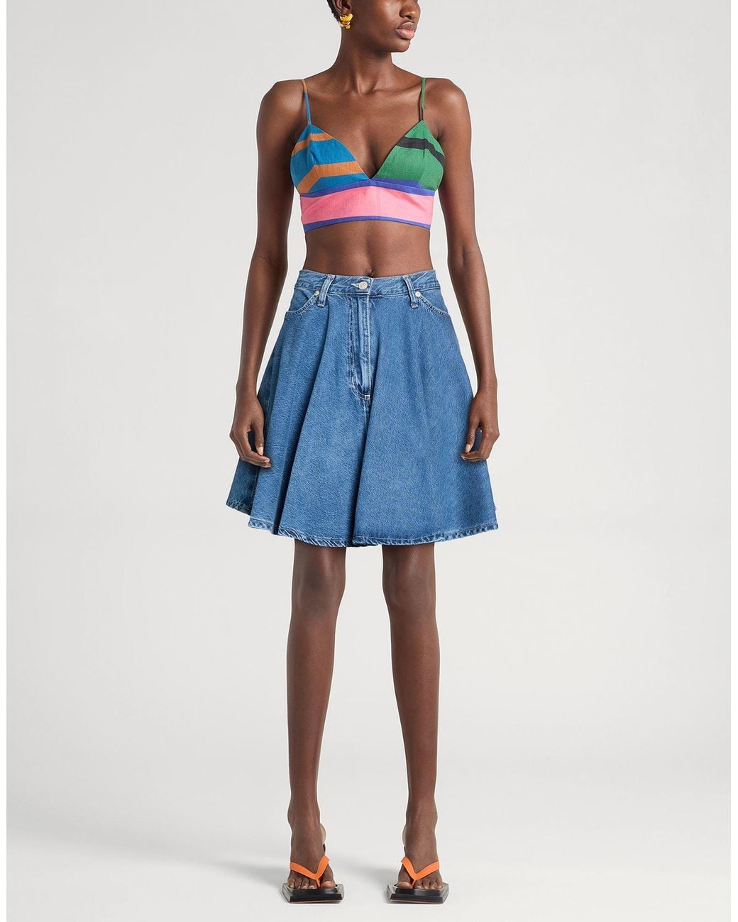 ViCOLO Blue Denim Skirt Cotton