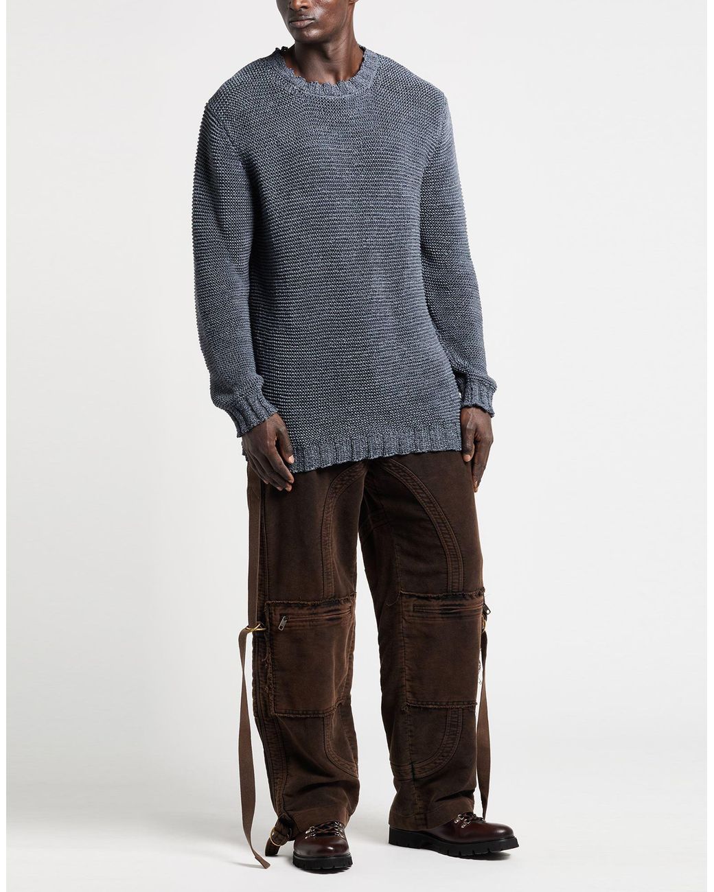Alpha Studio Blue Slate Sweater Polyester, Polyamide for men