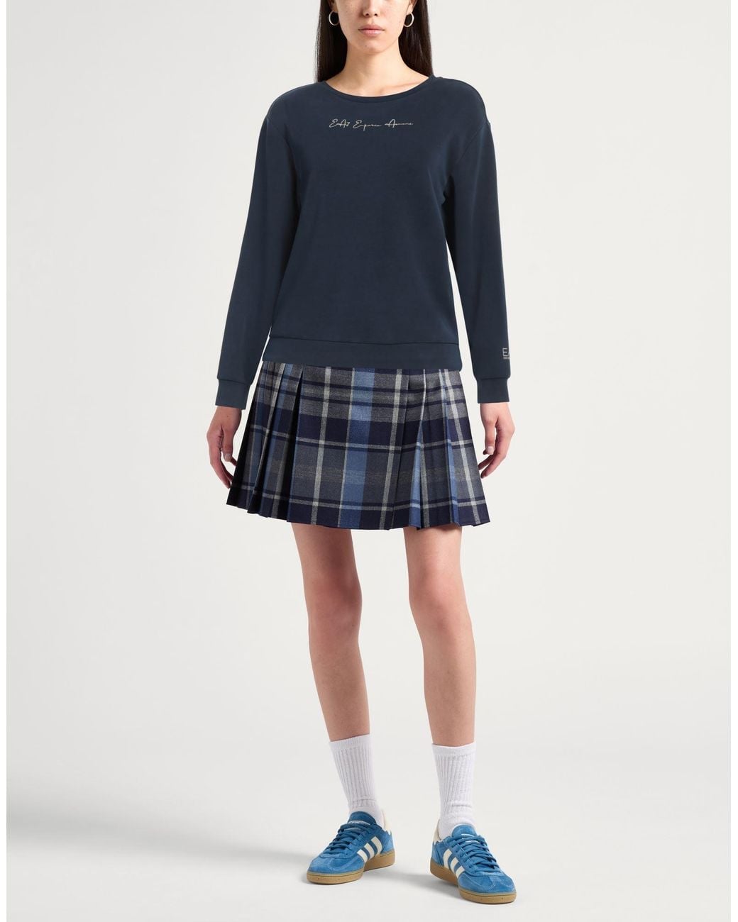 EA7 Blue Sweatshirt Polyester, Modal, Elastane