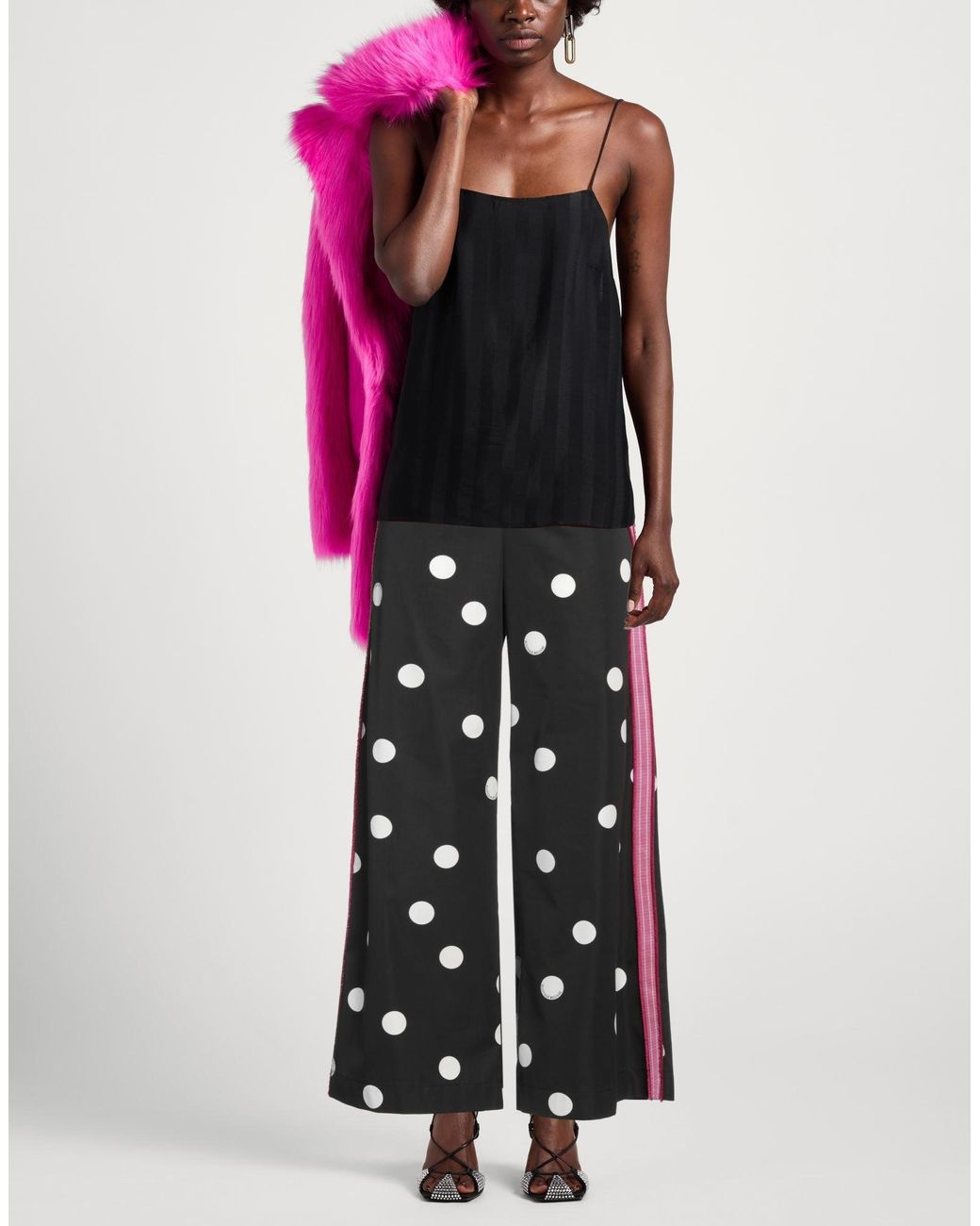Boutique Moschino Black Pants Cotton, Silk