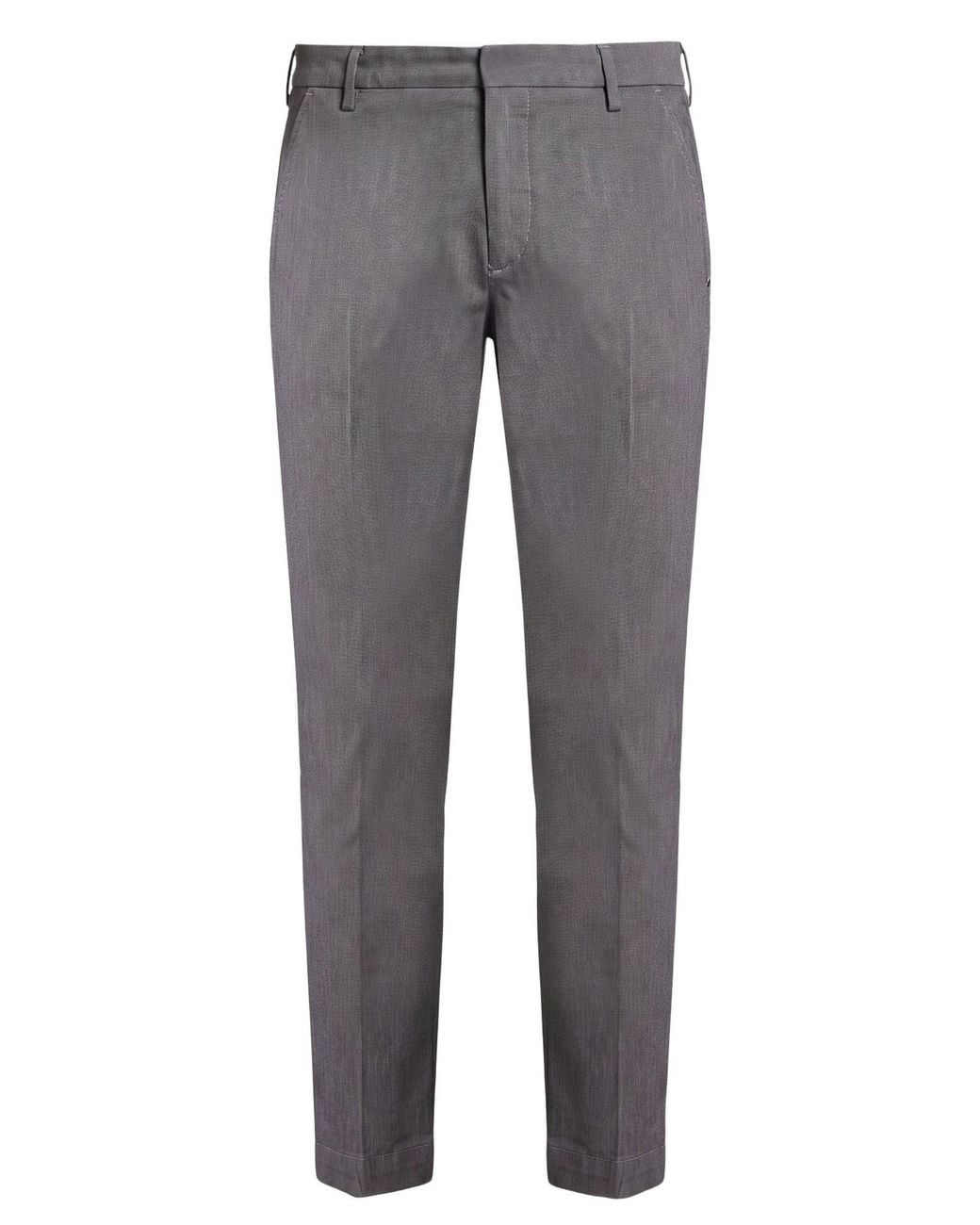 Entre Amis Gray Pants Cotton, Elastane for men