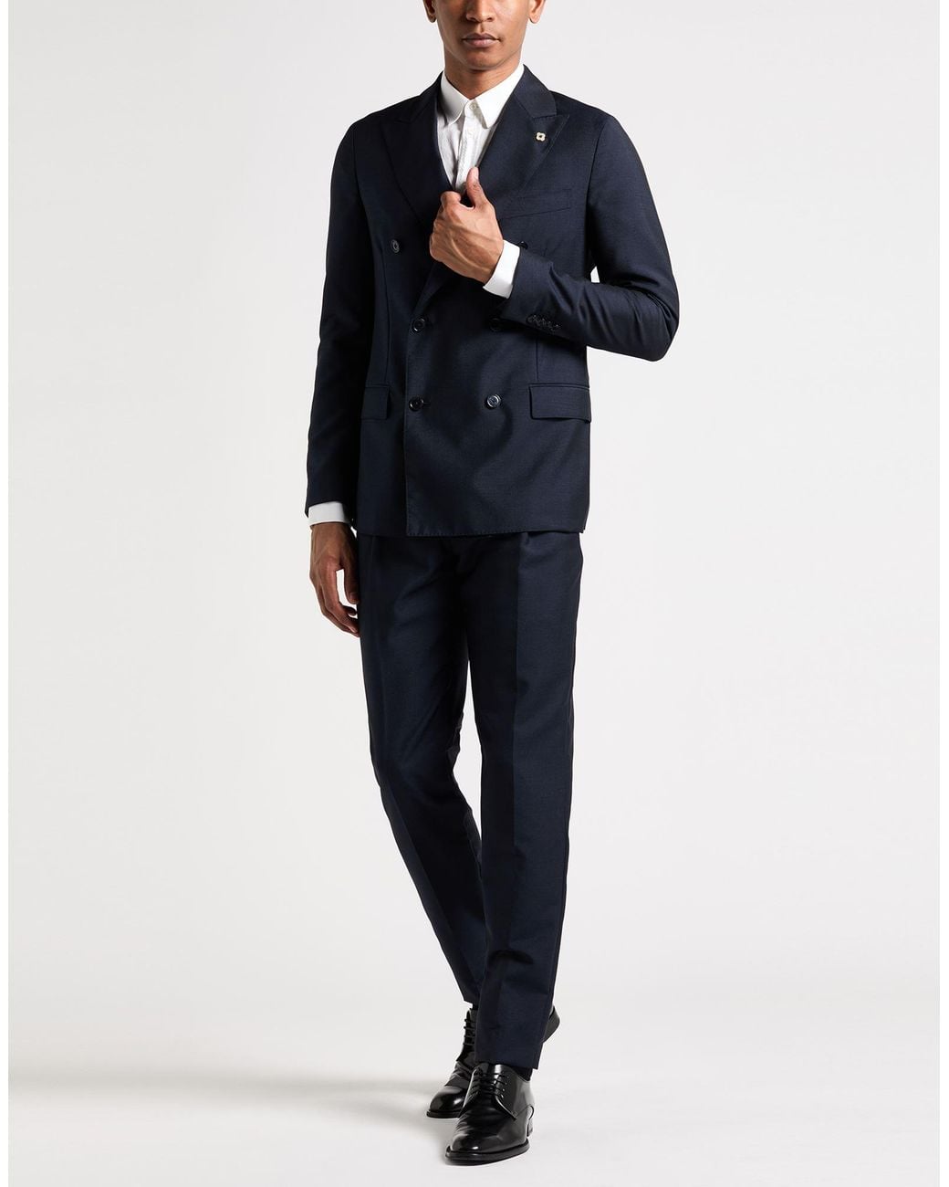 Lardini Blue Midnight Suit Wool, Mohair Wool for men