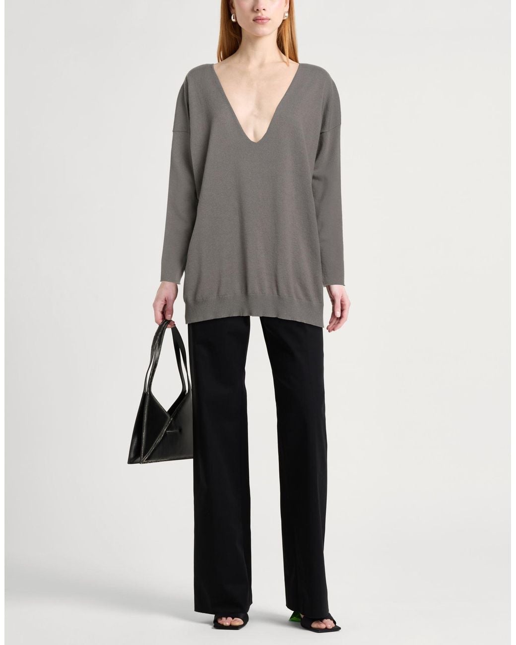 Isabel Benenato Gray Taupe Sweater Cashmere
