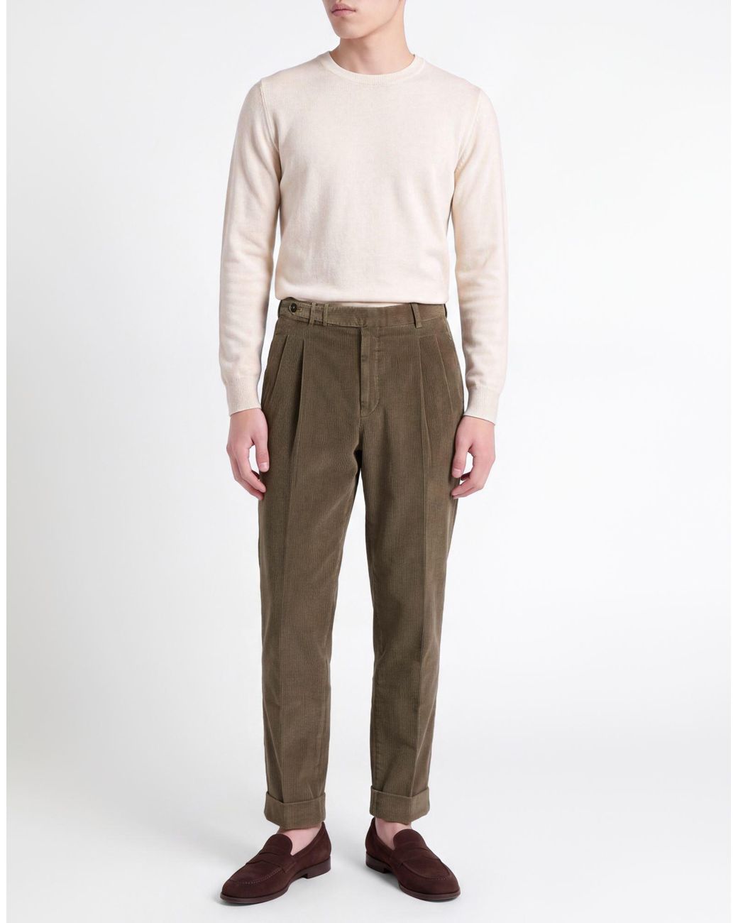 PT Torino Gray Taupe Pants Cotton, Lyocell, Elastane for men