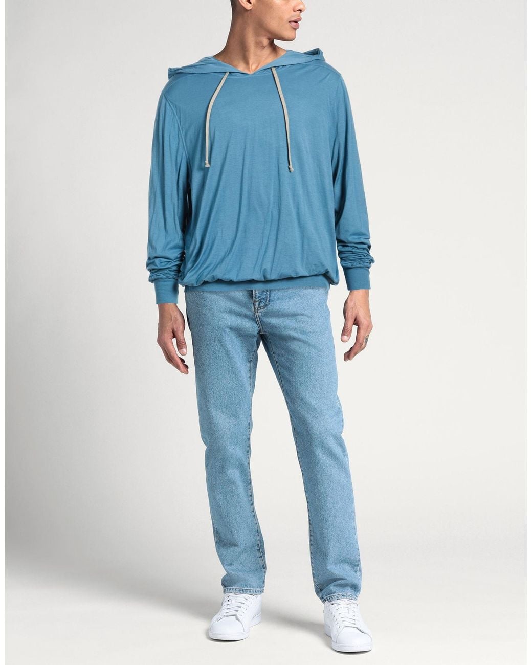 Rick Owens Blue Sweatshirt Cotton for men