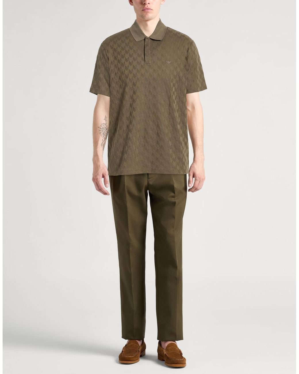 Emporio Armani Green Polo Shirt for men