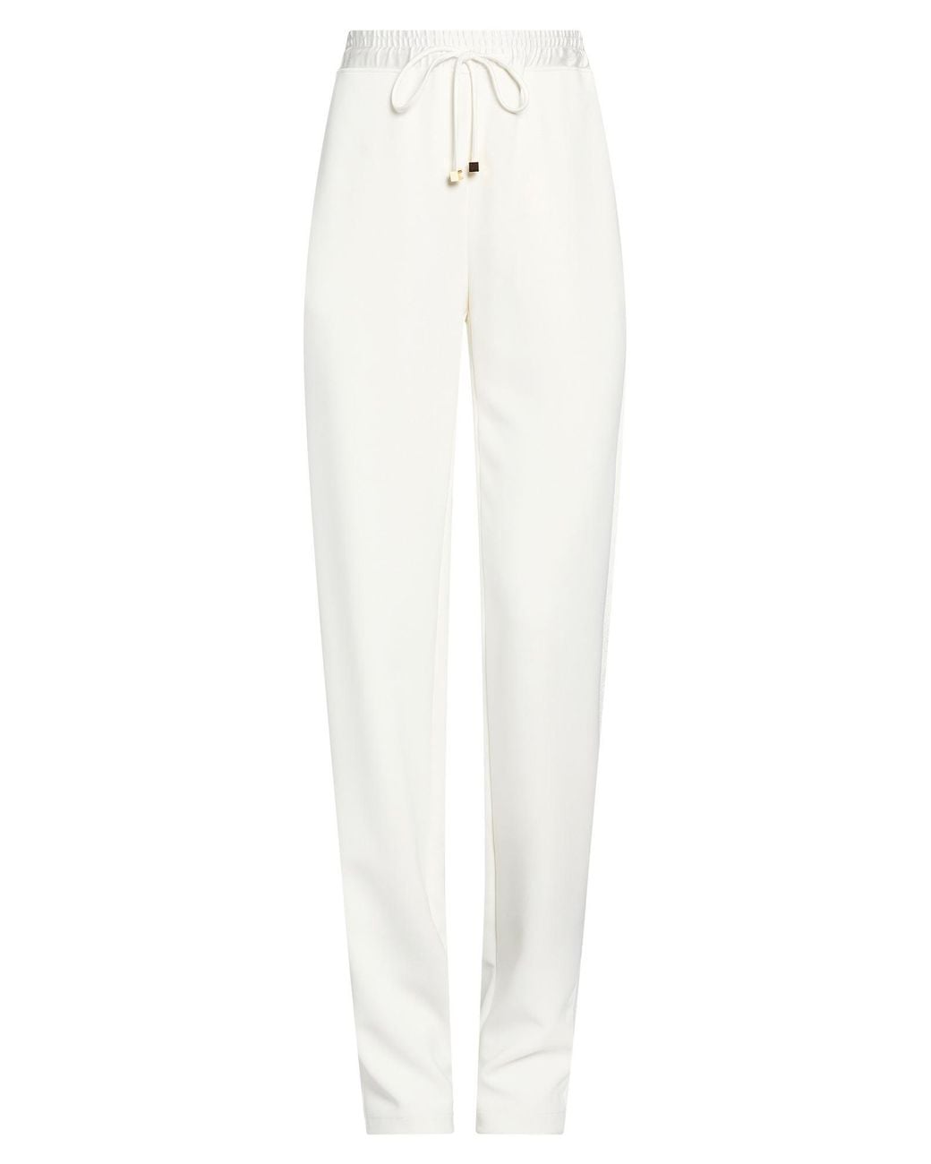Elisabetta Franchi White Pants Polyester, Elastane