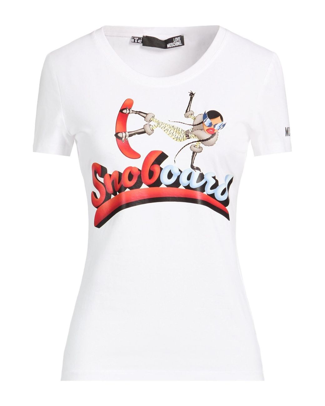 Love Moschino White T-Shirt Cotton, Elastane