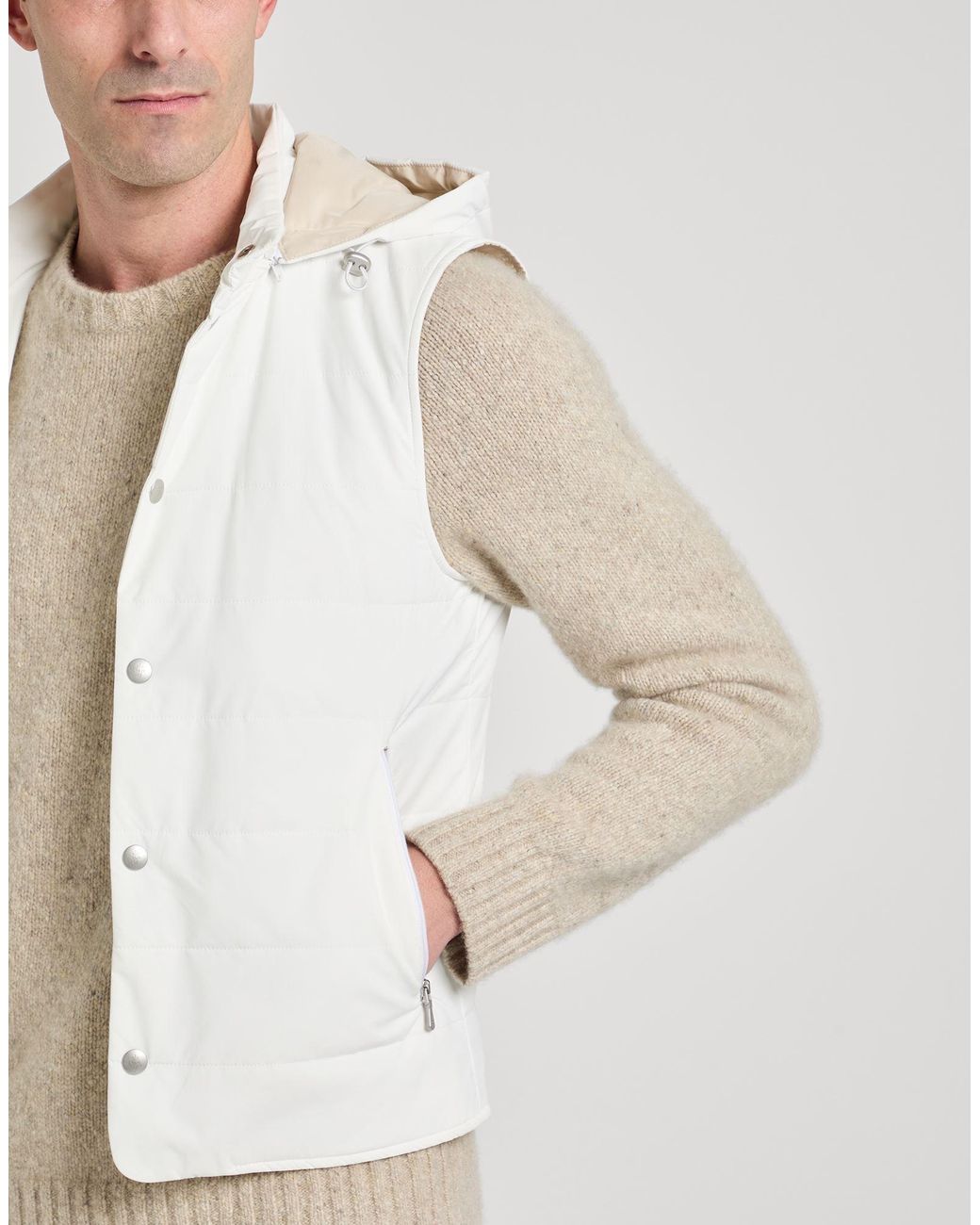 Eleventy White Vest Polyamide, Elastane for men