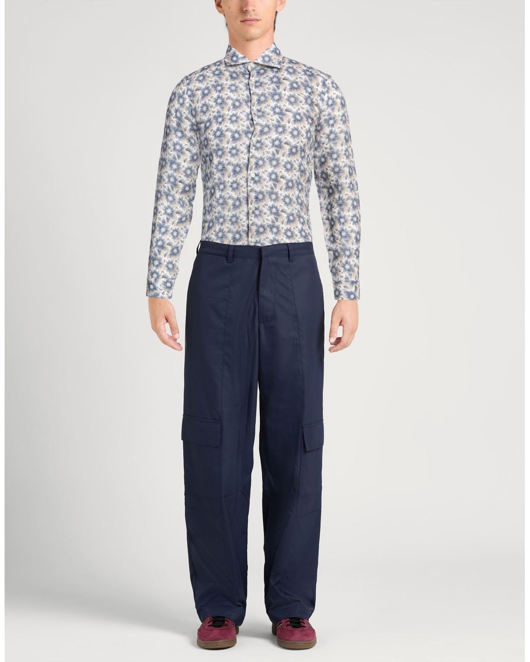 Manuel Ritz Blue Shirt Linen for men
