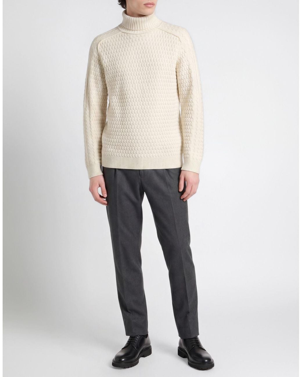 Paolo Pecora White Turtleneck Virgin Wool for men