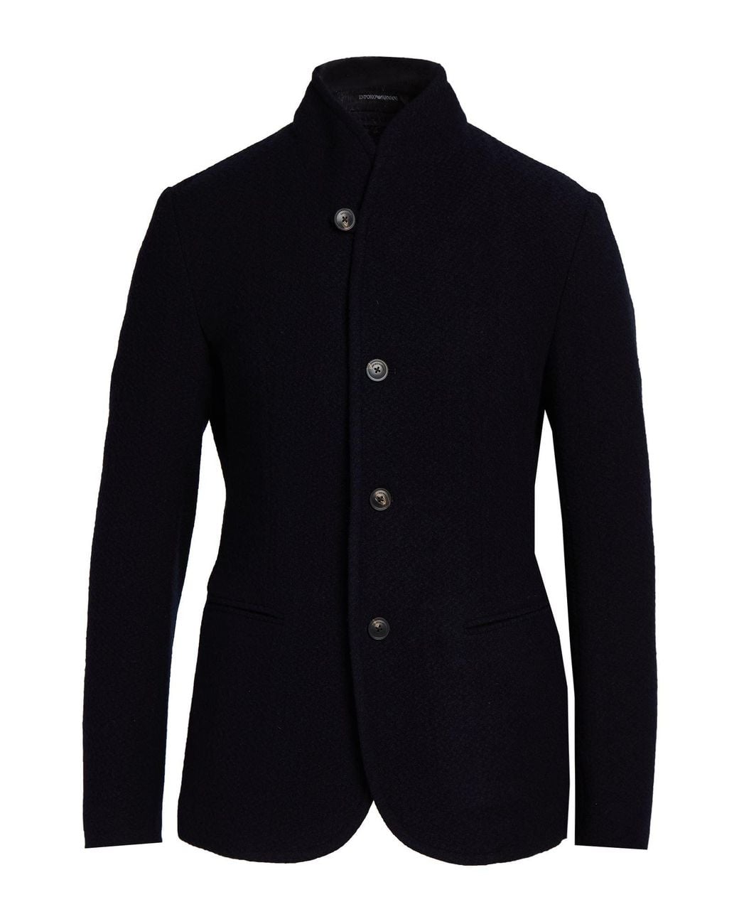 Emporio Armani Blue Midnight Coat Wool, Polyamide, Cashmere for men
