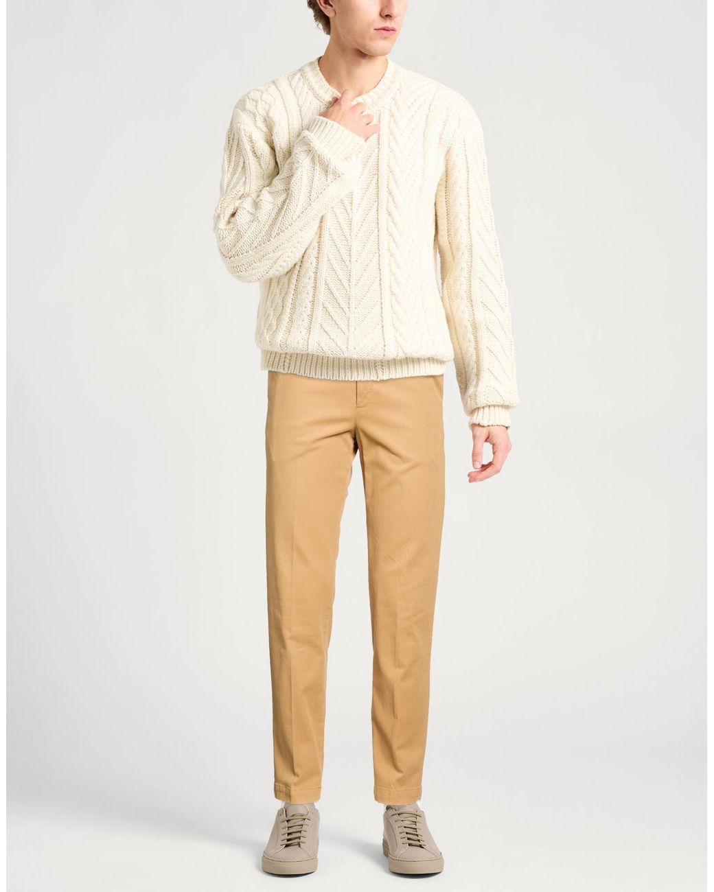 PT Torino Natural Camel Pants Modal, Cotton, Elastane for men