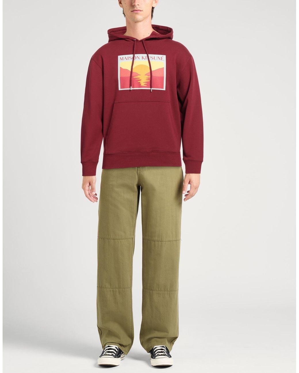 Maison Kitsuné Red Burgundy Sweatshirt Cotton for men