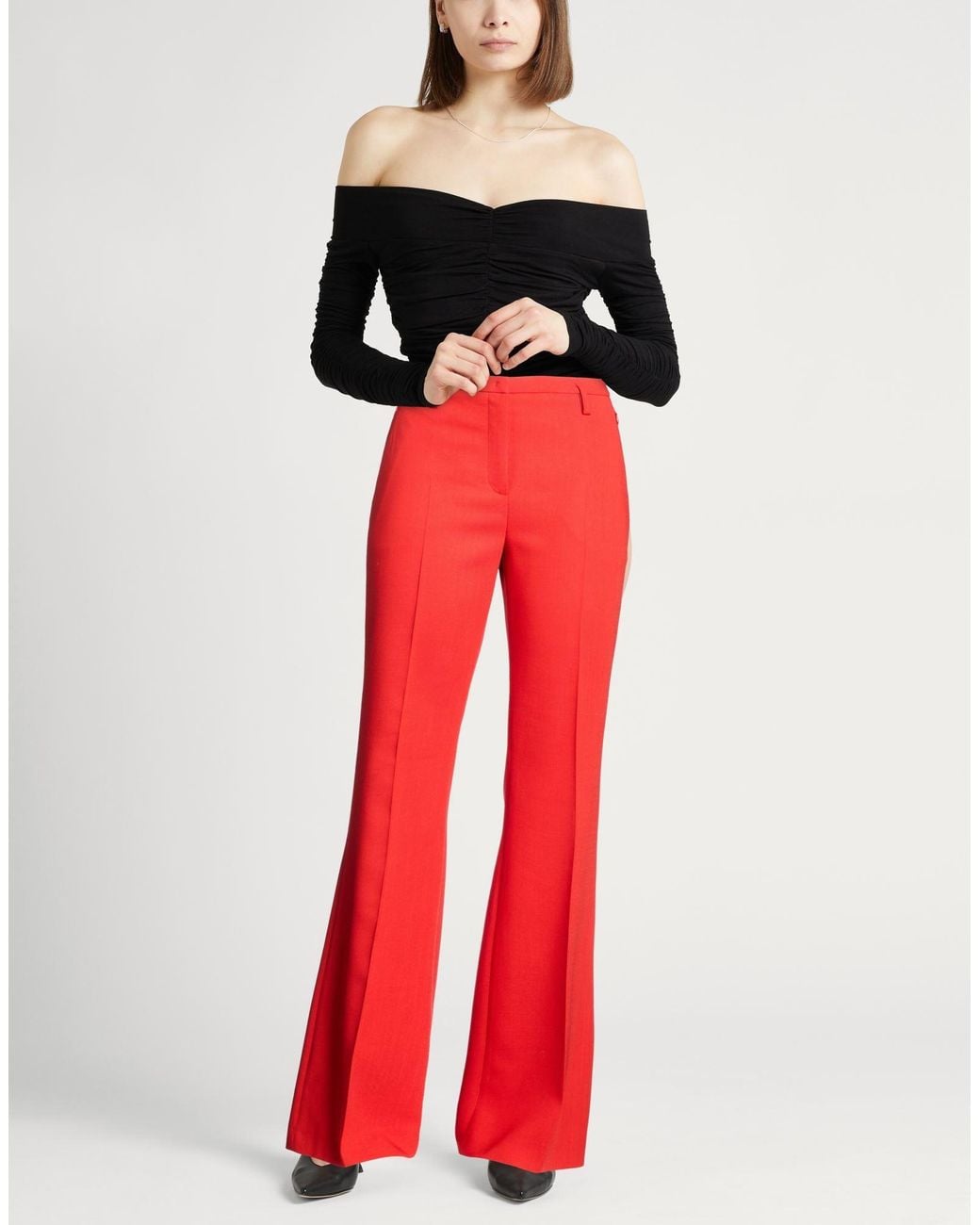 Akris Red Pants Wool, Polyamide