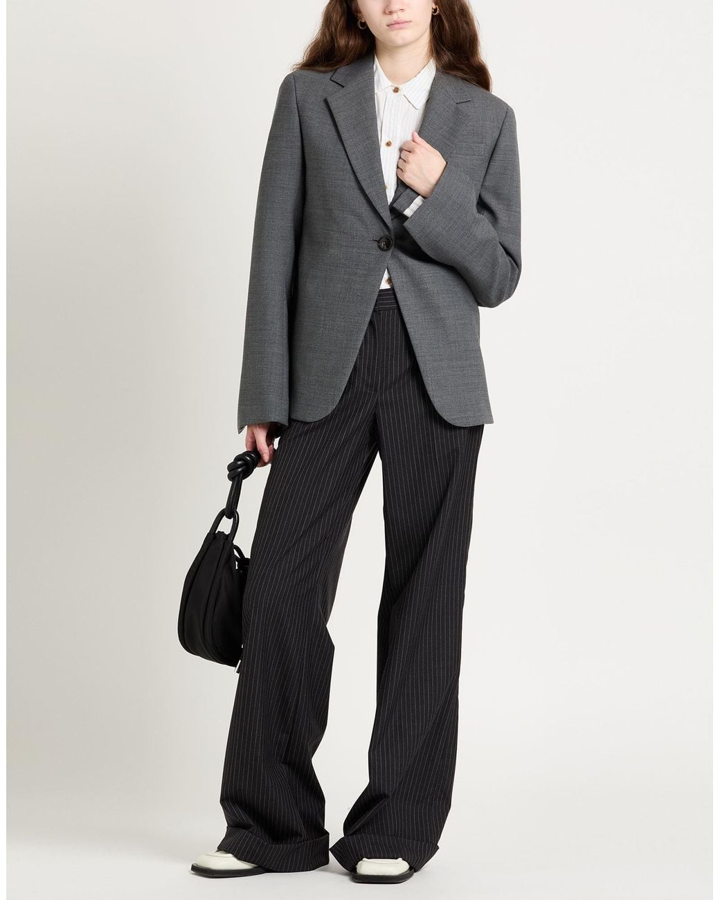 Tory Burch Gray Blazer Polyester, Wool, Elastane