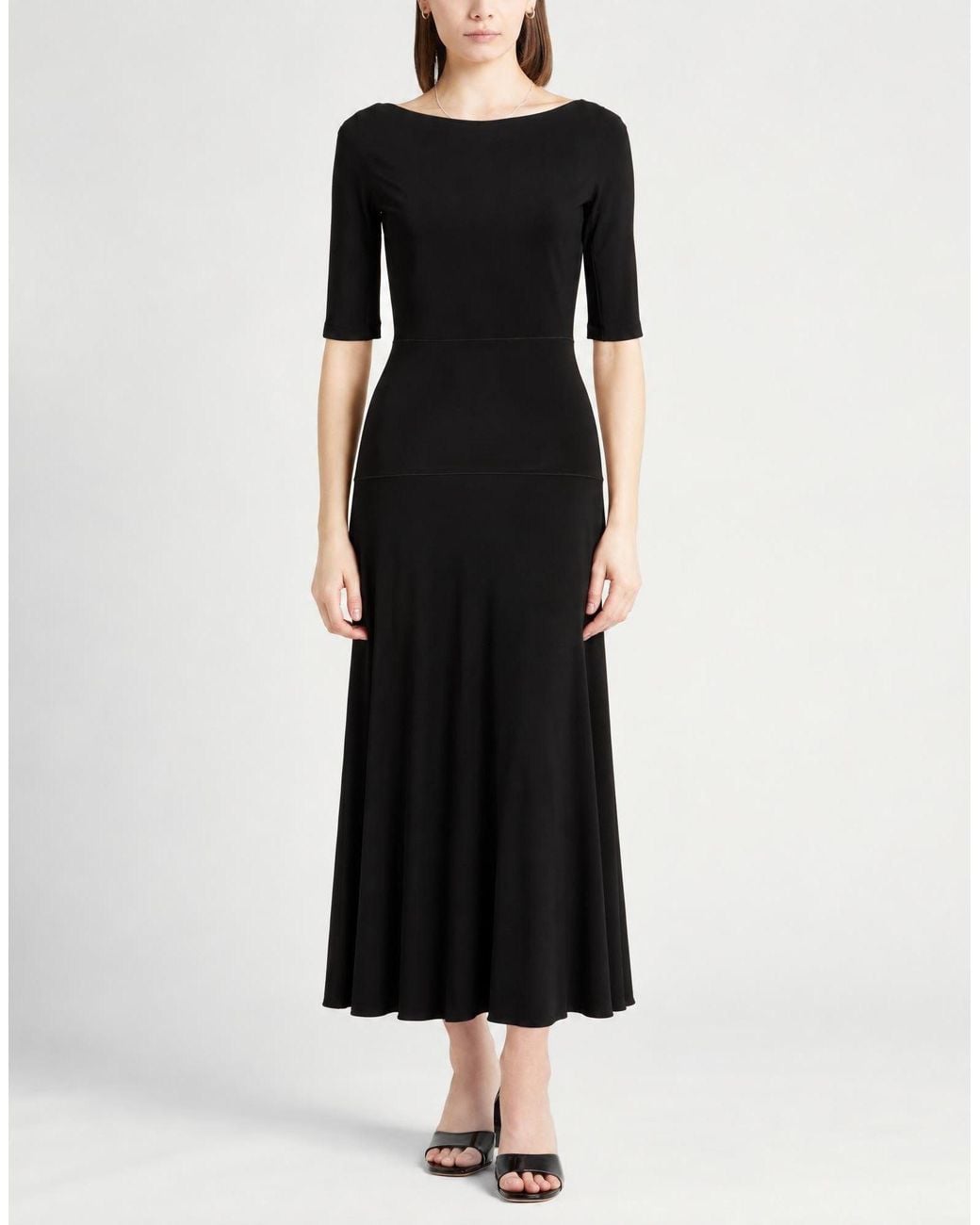 Aspesi Black Maxi Dress Viscose, Elastane
