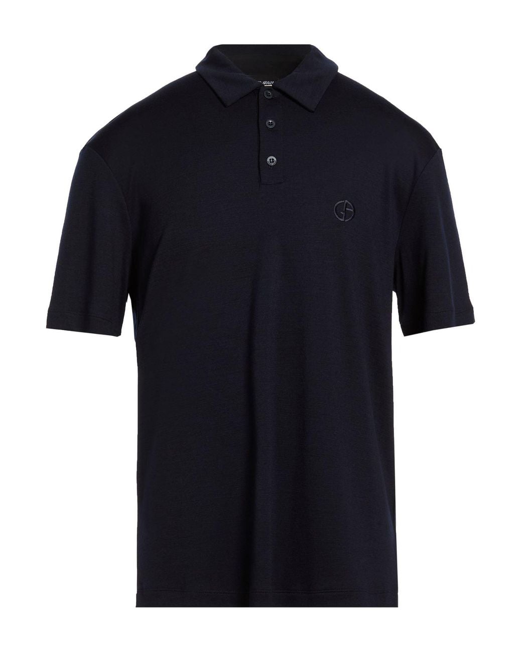 Giorgio Armani Blue Polo Shirt Wool for men