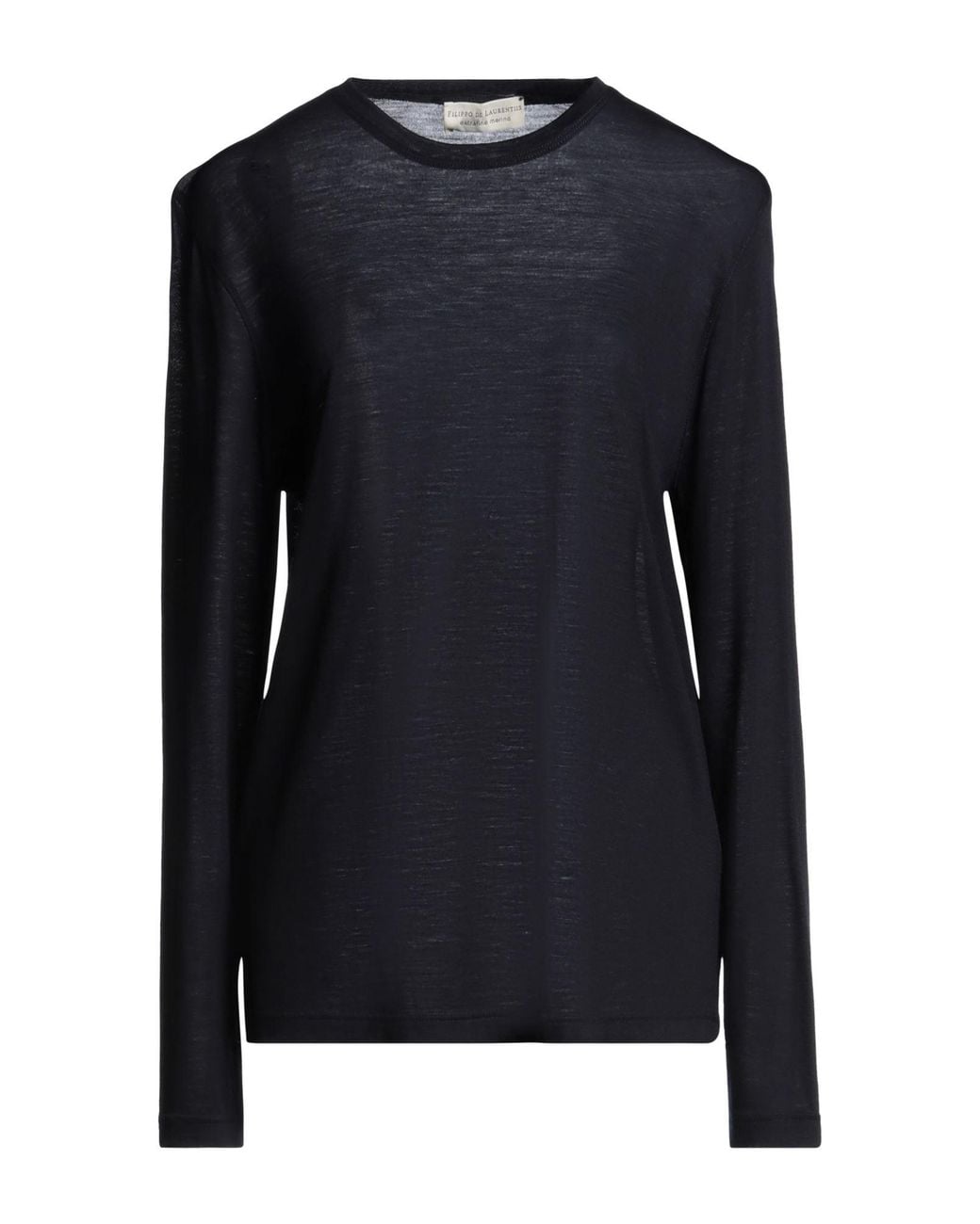 FILIPPO DE LAURENTIIS Black Midnight T-Shirt Merino Wool for men