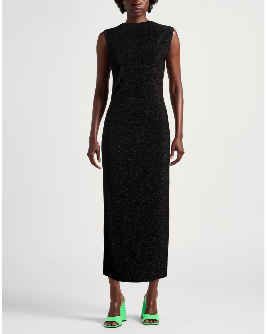 Ottod'Ame Black Maxi Dress Viscose, Polyester, Nylon, Elastane