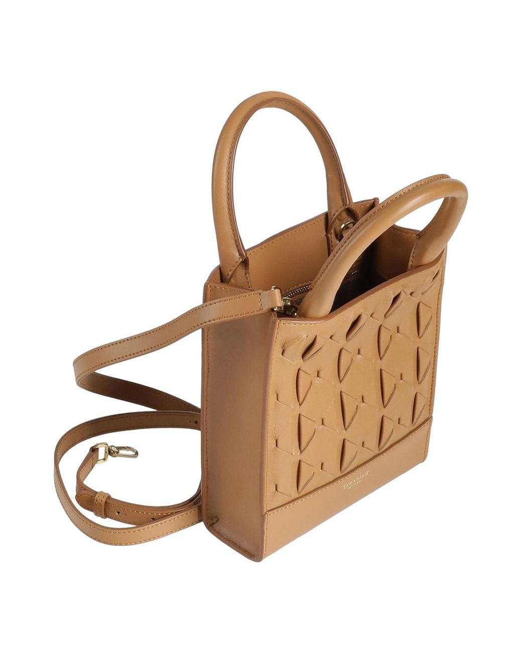 Serapian Brown Camel Handbag Leather