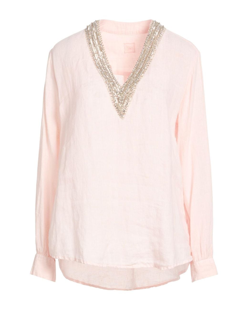 Top 120% Lino de color Pink