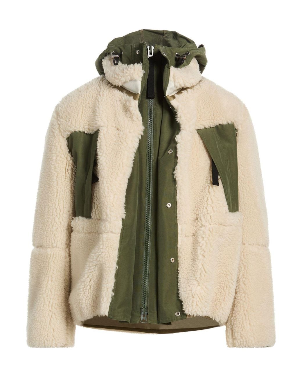 Sacai Green Shearling & Teddy for men