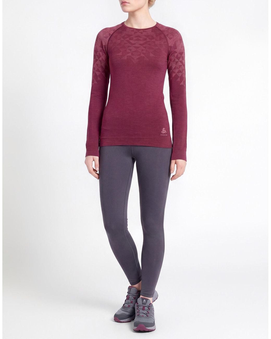 Odlo Purple T-Shirt Merino Wool, Polyester, Polyamide, Elastane