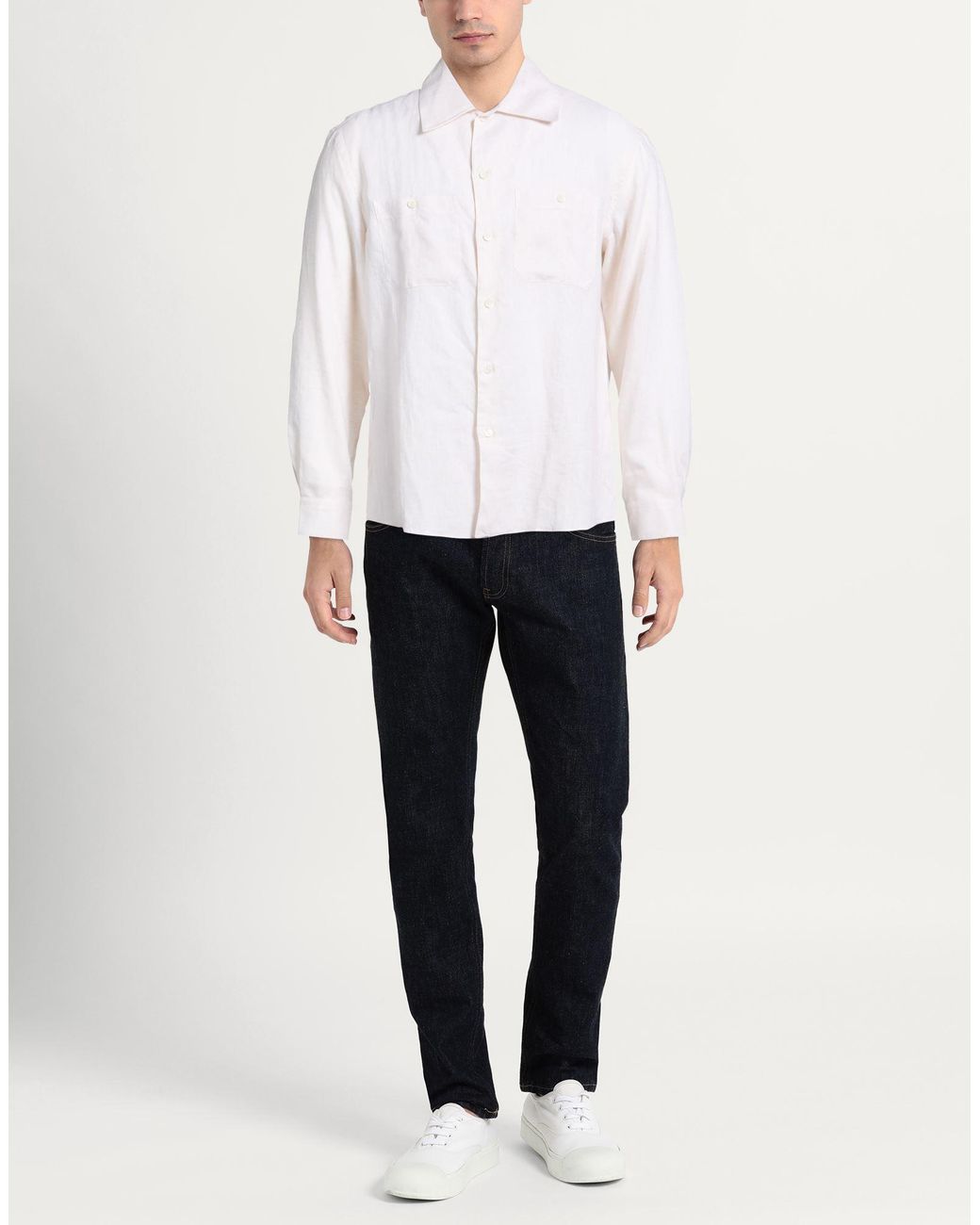 Brunello Cucinelli White Shirt Linen for men