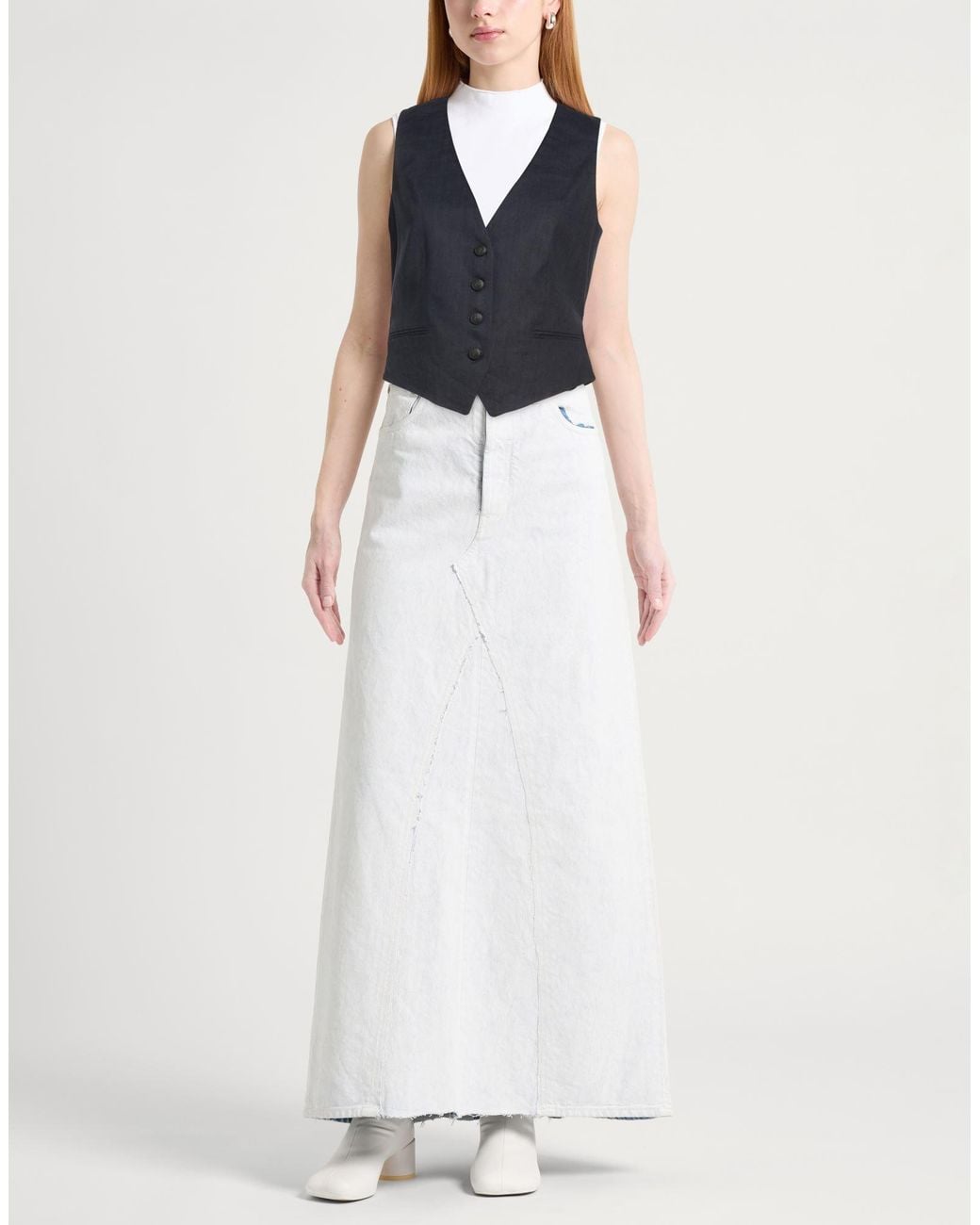Rag & Bone Blue Midnight Tailored Vest Linen, Viscose, Elastane