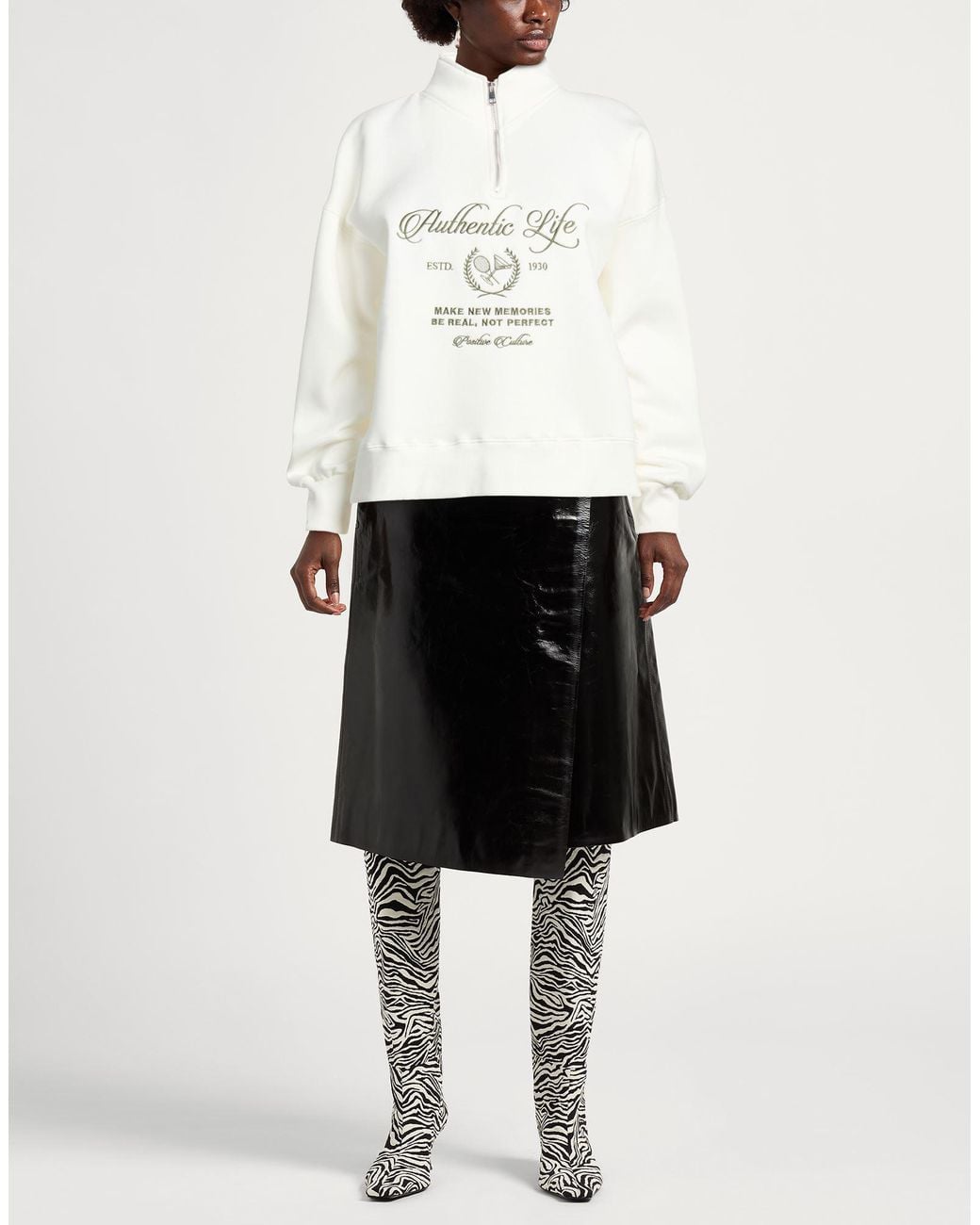 Berna White Sweatshirt Cotton, Polyester