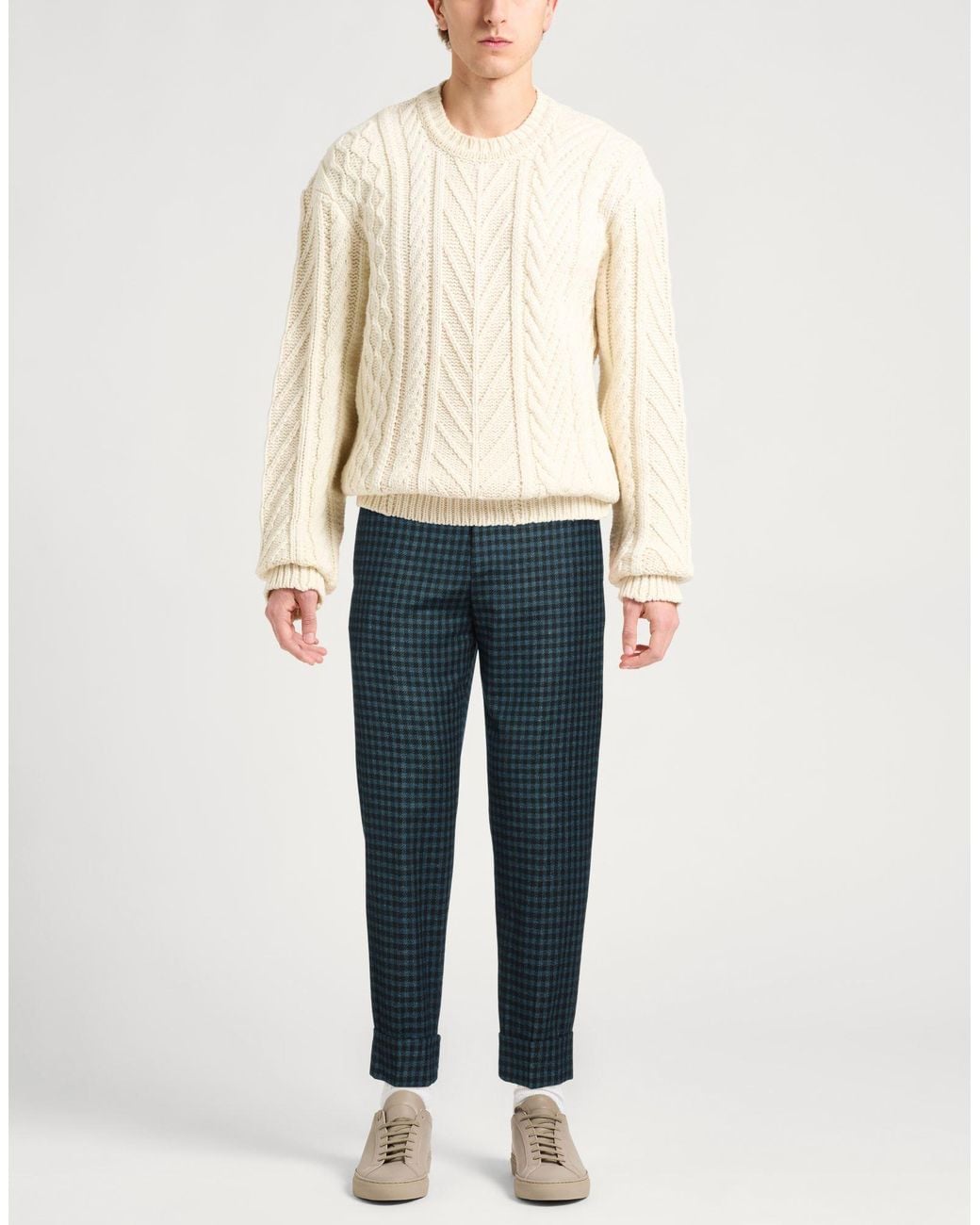 PT Torino Blue Pants Virgin Wool, Silk, Linen, Elastane for men