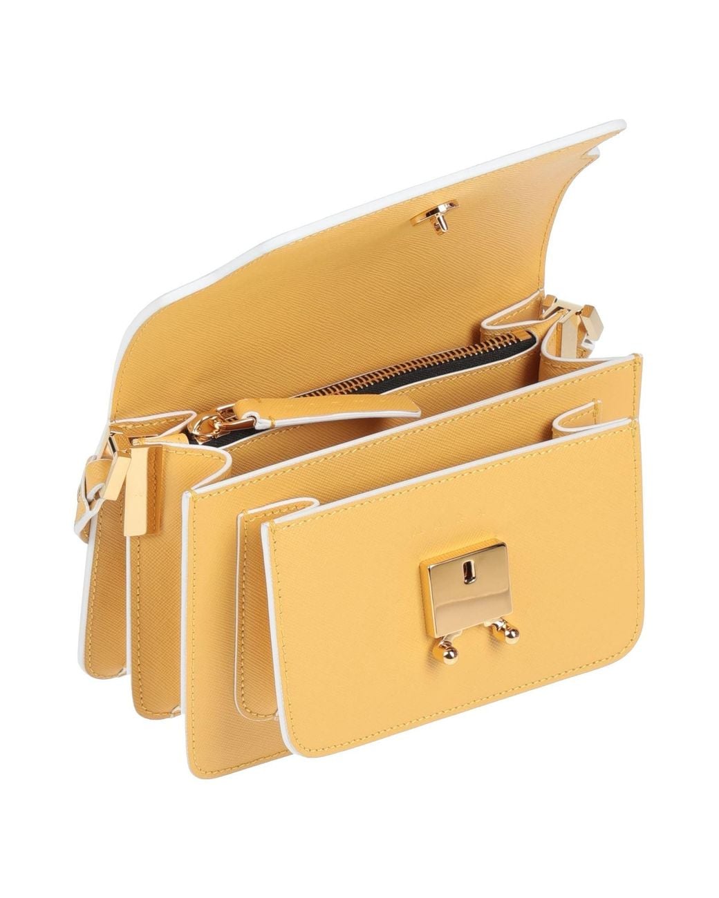 Marni Metallic Cross-Body Bag Cow Leather, Brass