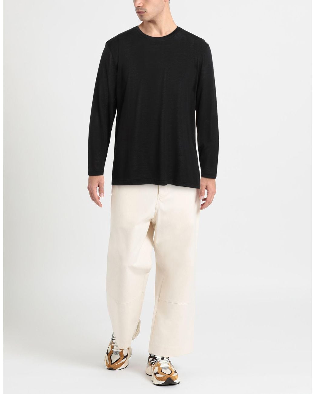 FILIPPO DE LAURENTIIS Black T-Shirt Merino Wool for men