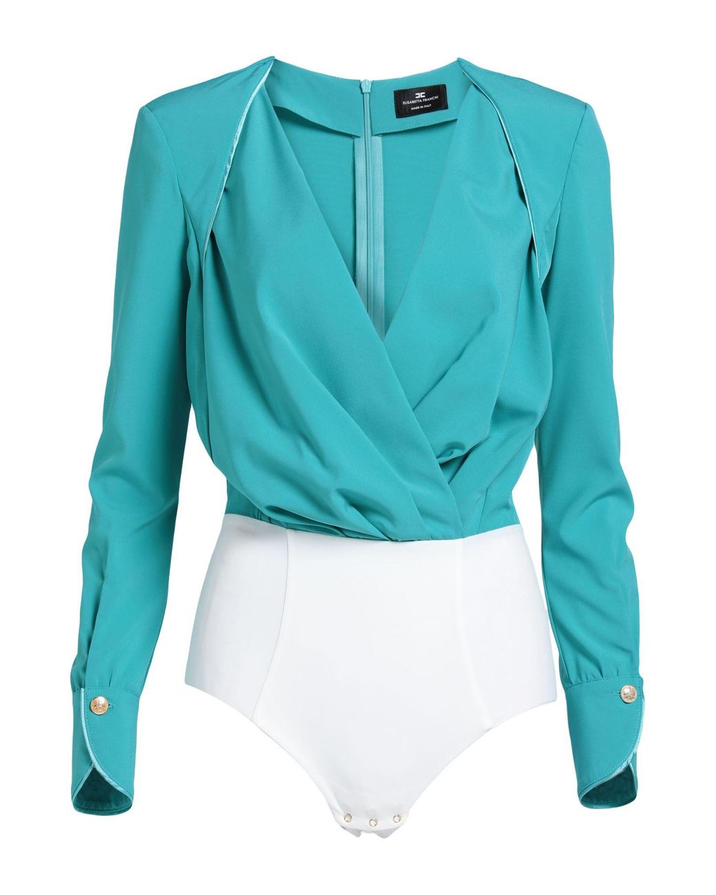 Elisabetta Franchi Blue Bodysuit Polyester, Elastane