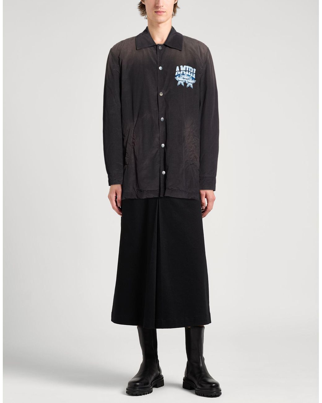 Amiri Black Charcoal Shirt Polyamide, Cotton for men