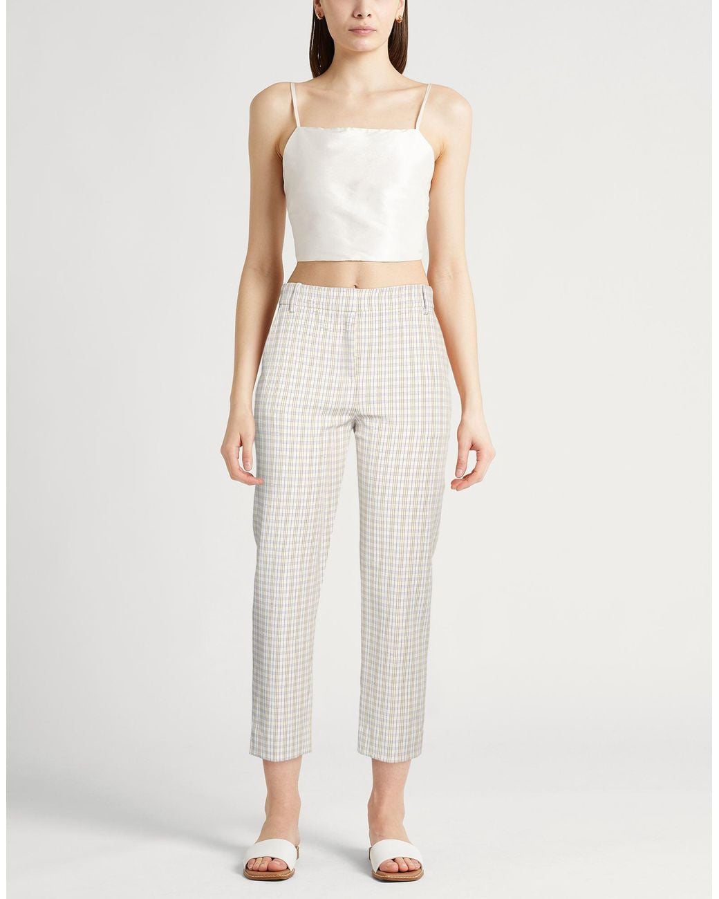 Tory Burch White Ivory Pants Polyester, Elastane