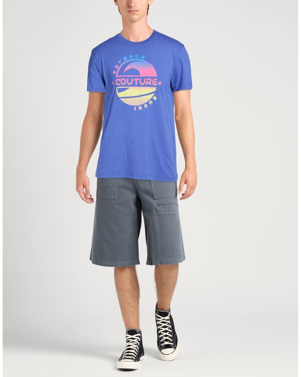 Versace Jeans Couture Blue T-Shirt Cotton for men