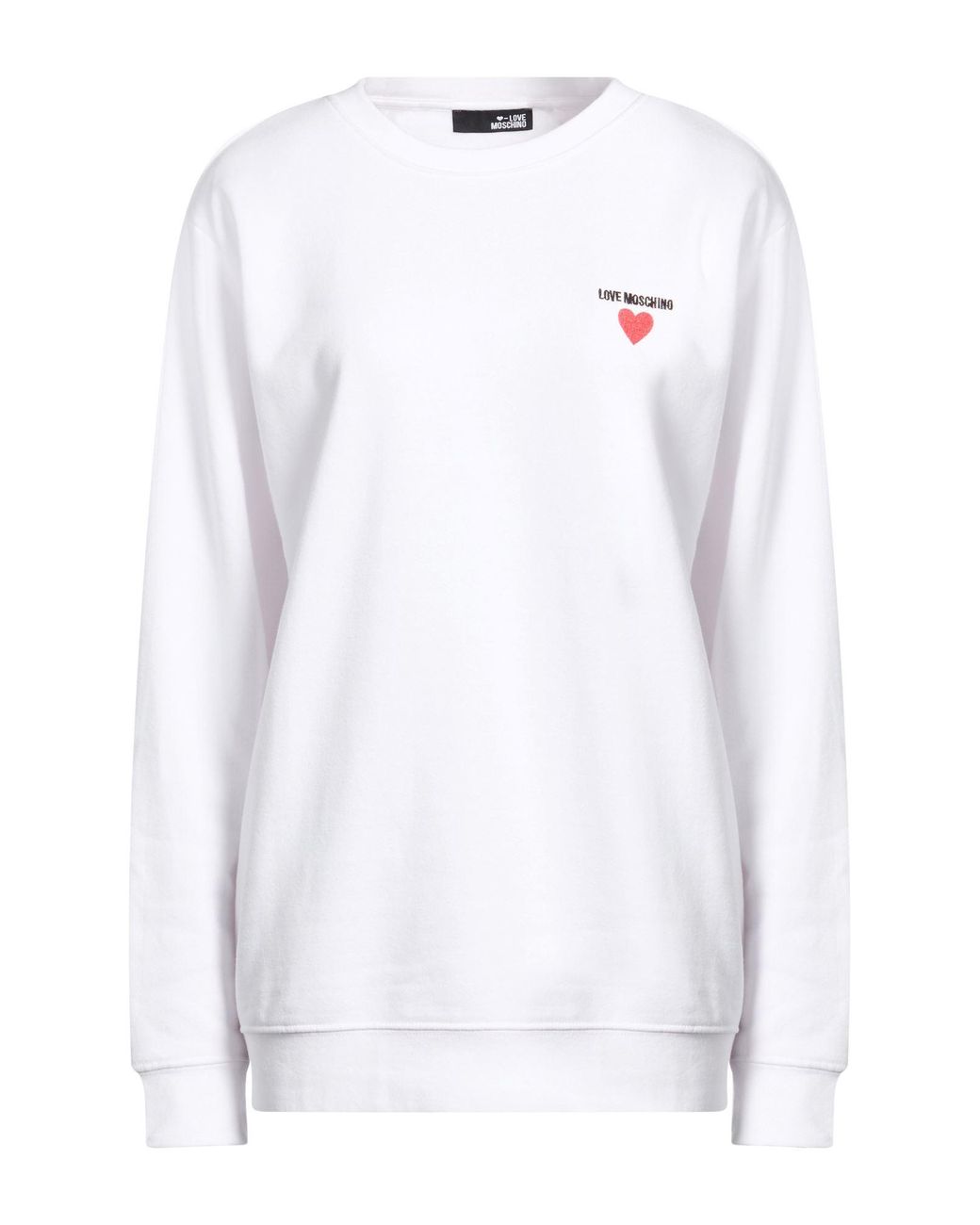 Love Moschino White Sweatshirt Cotton, Polyester