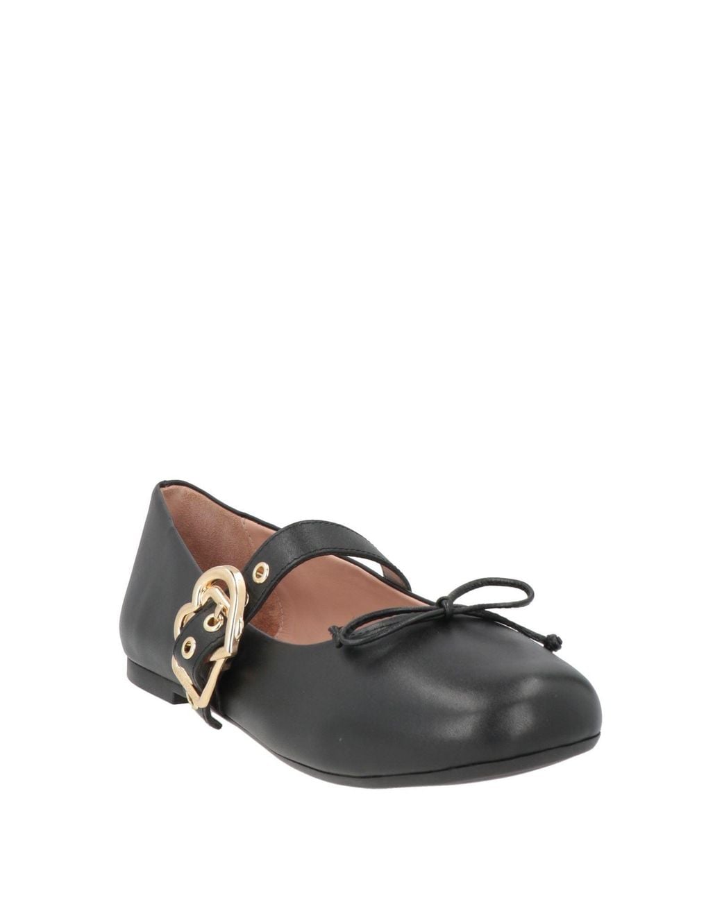 Love Moschino Gray Ballet Flats Leather