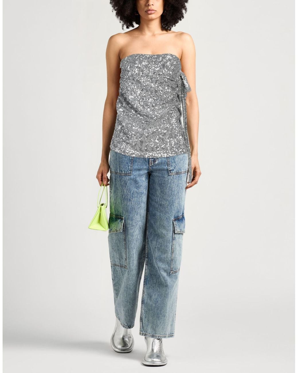 Rabanne Gray Top Polyester, Viscose, Elastane